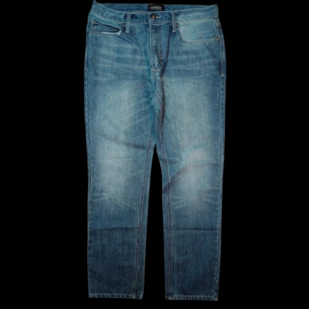 No Boundaries Men’s Acid Wash Straight Leg Jeans Blue 34x32